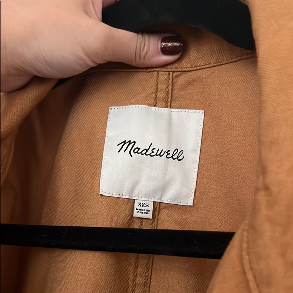 Madewell Tan Utility Jacket with Spread Collar and Drawstring Waist - Picture 2 of 6